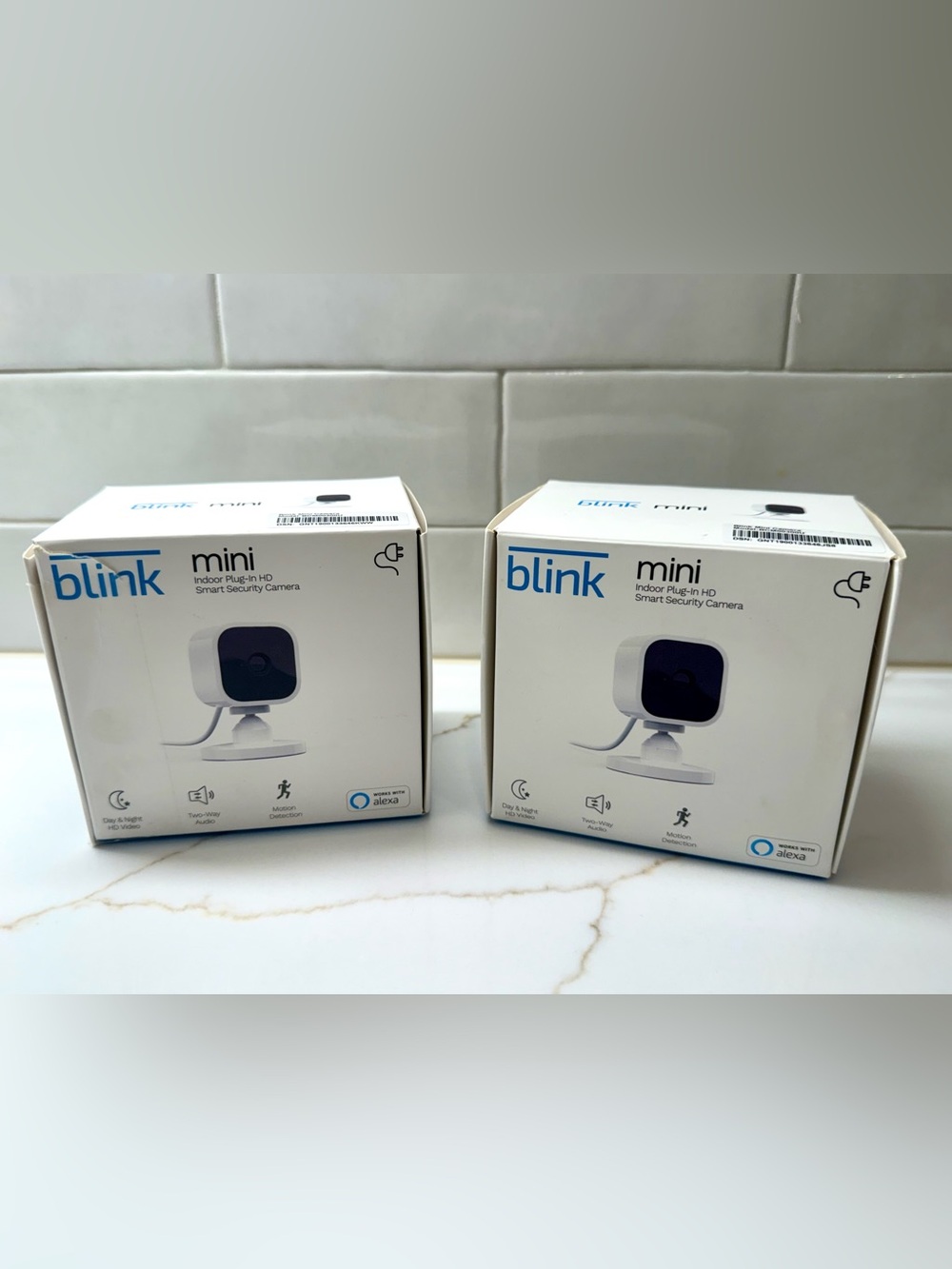 Set of 2 Blink Mini Indoor Plug-In Security Cameras